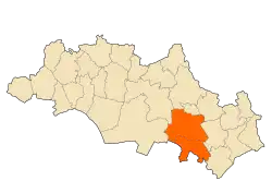 Localização do distrito dentro da província de Oum El Bouaghi