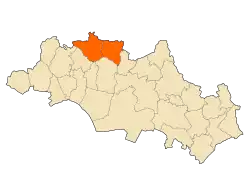 Localização do distrito dentro da província de Oum El Bouaghi