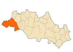 Localização do distrito dentro da província de Oum El Bouaghi