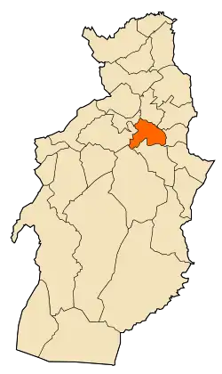 Mapa do distrito dentro da província de Tébessa