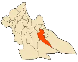 Localização da cidade dentro da província de Laghouat