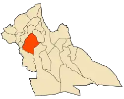 Localização da cidade dentro da província de Laghouat