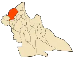Localização da cidade dentro da província de Laghouat