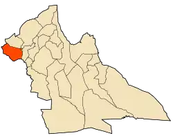 Localização da cidade dentro da província de Laghouat
