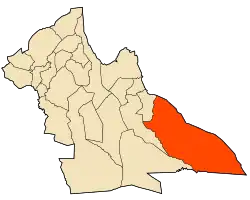 Localização da cidade dentro da província de Laghouat
