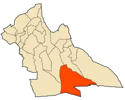 Localização da cidade dentro da província de Laghouat
