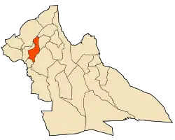 Localização da cidade dentro da província de Laghouat