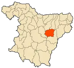 Localização da cidade dentro da província de Bouira