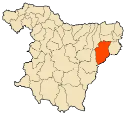 Localização da cidade dentro da província de Bouira