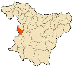 Localização da cidade dentro da província de Bouira