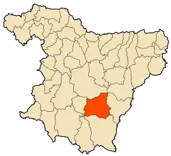 Localização da cidade dentro da província de Bouira