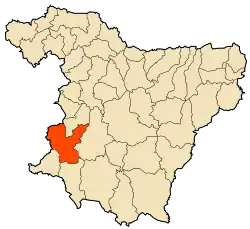 Localização da cidade dentro da província de Bouira