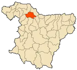 Localização da cidade dentro da província de Bouira