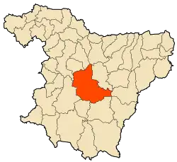 Localização da cidade dentro da província de Bouira