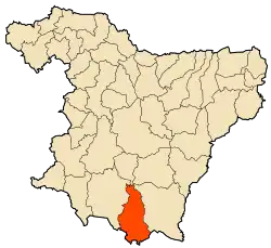 Localização da cidade dentro da província de Bouira