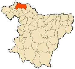 Localização da cidade dentro da província de Bouira