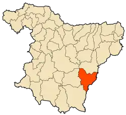 Localização da cidade dentro da província de Bouira