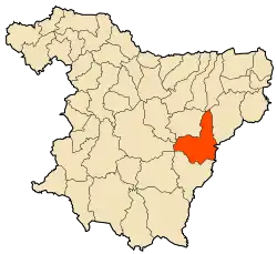 Localização da cidade dentro da província de Bouira