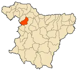 Localização da cidade dentro da província de Bouira