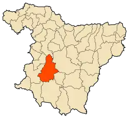 Localização da cidade dentro da província de Bouira