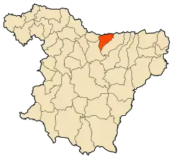 Localização da cidade dentro da província de Bouira