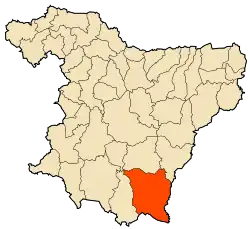 Localização da cidade dentro da província de Bouira