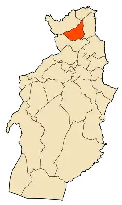 Localização da cidade dentro da província de Tébessa