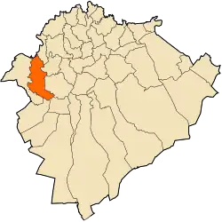 Localização da cidade dentro da província de Tiaret