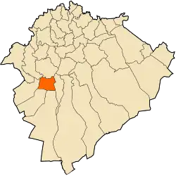Localização da cidade dentro da província de Tiaret