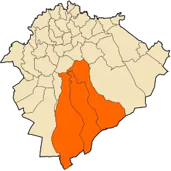 Mapa do distrito dentro da província de Tiaret