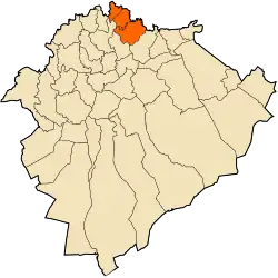 Mapa do distrito dentro da província de Tiaret