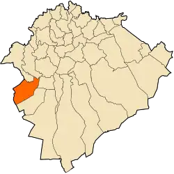 Localização da cidade dentro da província de Tiaret