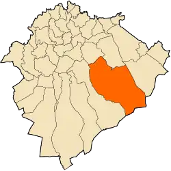 Localização da cidade dentro da província de Tiaret