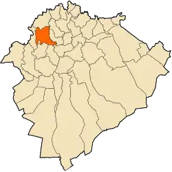 Localização da cidade dentro da província de Tiaret