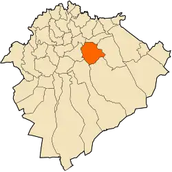 Localização da cidade dentro da província de Tiaret