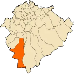 Localização da cidade dentro da província de Tiaret