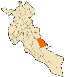 Localização da cidade dentro da província de Djelfa