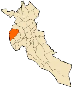 Localização da cidade dentro da província de Djelfa