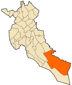 Localização da cidade dentro da província de Djelfa