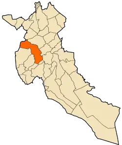 Localização da cidade dentro da província de Djelfa