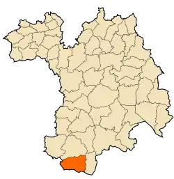 Localização da cidade dentro da província de Sétif