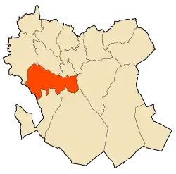 Localização da cidade dentro da província de Saïda