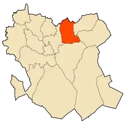 Localização da cidade dentro da província de Saïda