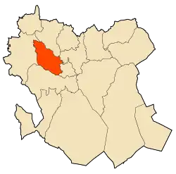 Localização da cidade dentro da província de Saïda