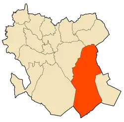 Localização da cidade dentro da província de Saïda