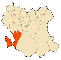 Localização da cidade dentro da província de Saïda