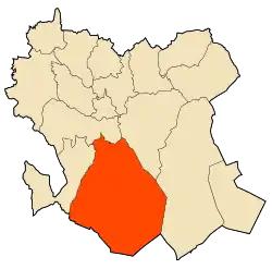 Localização da cidade dentro da província de Saïda