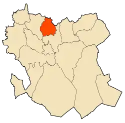 Localização da cidade dentro da província de Saïda