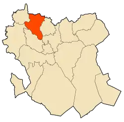 Localização da cidade dentro da província de Saïda