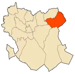 Localização da cidade dentro da província de Saïda